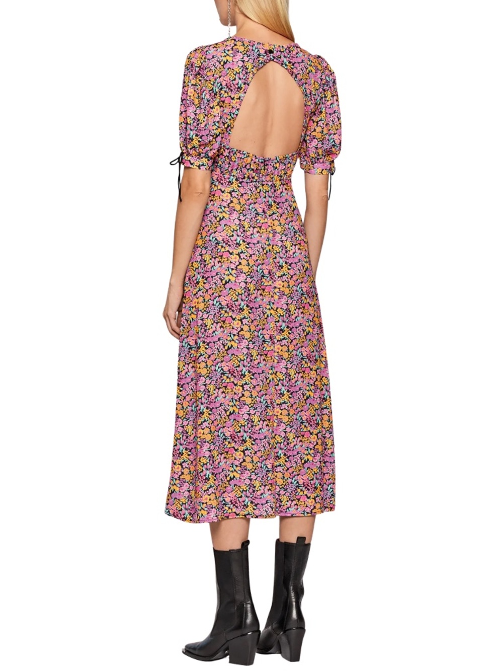 NWT For Love & Lemons Maud Floral Midi Dress Sz. XS - Picture 2 of 4